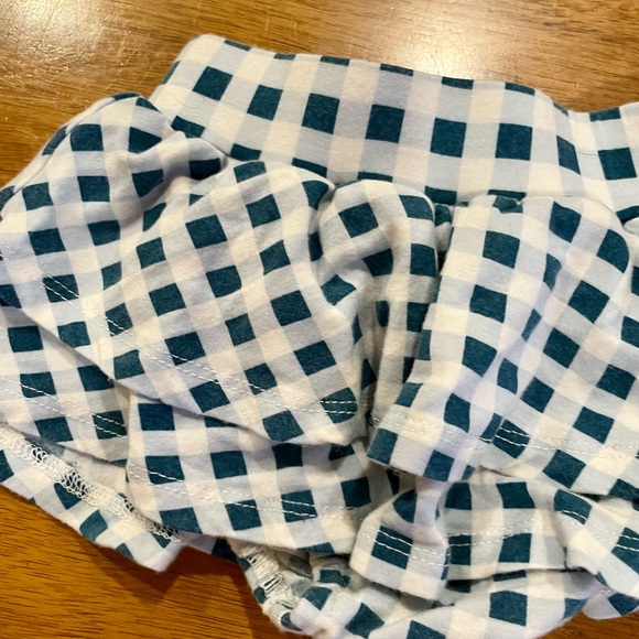 Kate Quinn Ruffle Butt Bloomers Bamboo Leopard and picnic blue shorts Summer lot - Picture 3 of 6